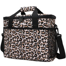 MIER 18L Large Soft Cooler Insulated Picnic Bag for Grocery, Camping, Car, Leopard