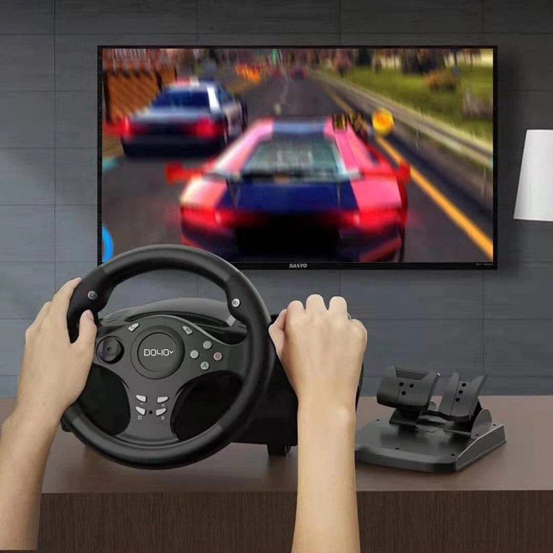 DOYO Pro Universal Vibration Gaming Steering Wheel with Pedals 270°