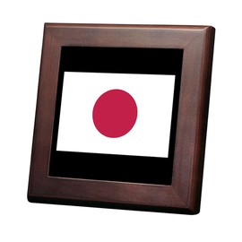 Our Flag, Hinomaru (Sun Flag Flag) Photo Tile with Frame (World Flag, Military Flag Series) (S Size: 5.9 x 6.9 inches (15 x 15 cm)