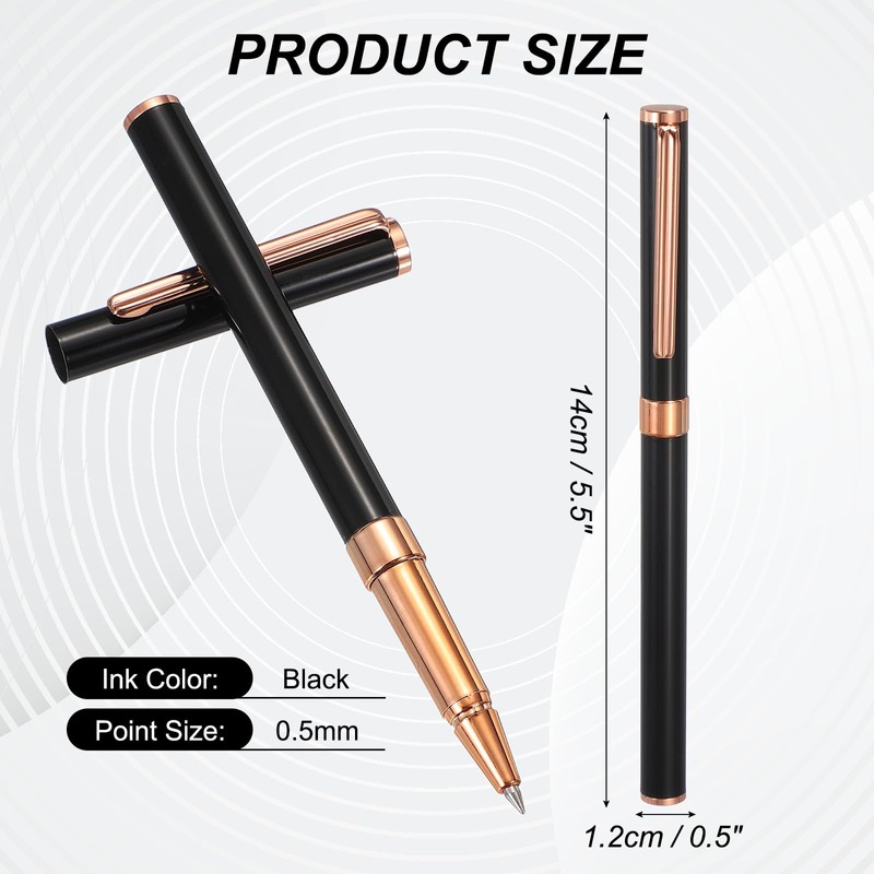 PATIKIL Advanced Metal Rollerball Pen 0.5mm Black Ink Metal Ballpoint