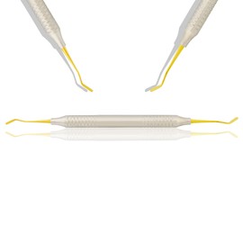 MASTERYD Dental Composite Filling Instrument Gold Titanium Coated Double Sided (2mm) Placement Instrument with Hollow Stainless Steel Handle Restorative Kit