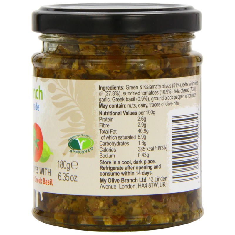 Olive Branch Green and Black Olive Tapenade with Sundried Tomato