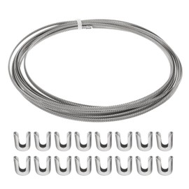 PATIKIL 16.4Ft 304 Stainless Steel Spiral Boning, Flat Metal Corset Boning with 40 pcs 5mm Boning Tips for Corset Lacing Costume Hoop Skirt Making Supplies, (5mm Wide)