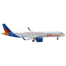 GeminiJets Airbus A321neo Commercial Aircraft Jet2 Holidays White with Blue Tail 1/400 Diecast Model Airplane