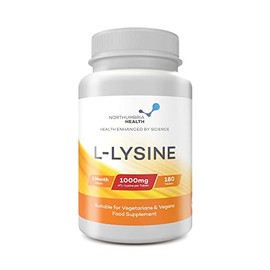 Northumbria Health L-Lysine 1000mg High Strength, Non-GMO, Gluten-Free, Vegan L-Lysine Essential Amino Acid Supplement, Amino Acid with Lysine for Muscle Turnover, 180 Vegan Tablets 6 Month Supply