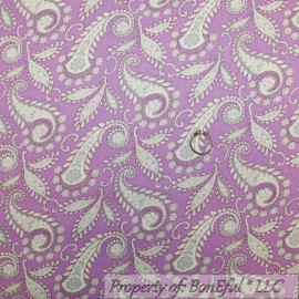 Quilting Treasures BonEful FABRIC FQ Cotton Quilt Purple Pink Gray Paisley Flower Toile Summer SALE