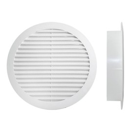 A2ZWORLD Round Ventilation Grille, Plastic Ventilation Grille, Air Outlet Grille, Equipped with Mosquito Net, Colour: White, Made in Italy (Diameter 80 mm, Height 20 mm, Hole 60 mm)