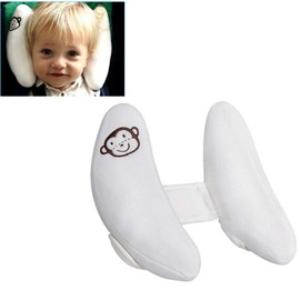 Baby Adjustable Head Neck Support - Banana Shape Travel Pram Pillow Cushion, Headrest for Car Seat Pushchair Stroller Rocker