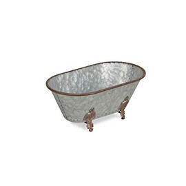 Cheung's Galvanized Decorative Metal Bathtub Table DÃ©cor, Gray