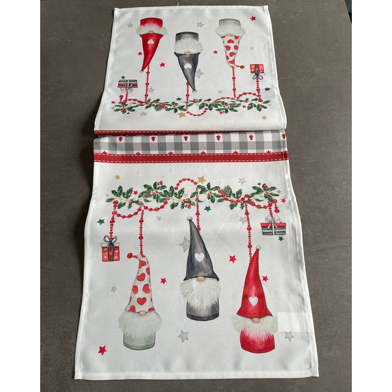 khevga Table Runner Christmas Gnome Christmas 140 x 40 cm