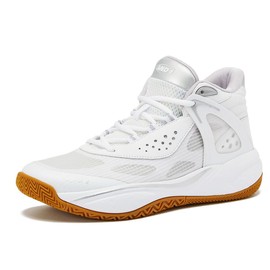 AND1 Revel Mid Men’s Basketball Shoes, Indoor or Outdoor Basketball Sneakers for Men or Women, Street or Court - White/Silver Grey, 7.5 Medium