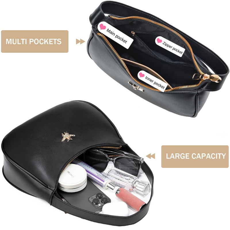 BAIKELI Crescent Shoulder Bags for Women Small Shoulder Purse Handbag