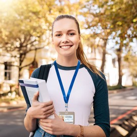 Lanyards Office Badge Lanyards with Metal Swivel Carabiner Hook for Card Case ID Card Pack of 10, Colourful