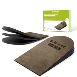 Heel Lift for Women Men Shoe - Bukihome 3 Layers Adjustable Orthopedic Shoe Lifts for Leg Length Discrepancy, Uneven Legs, Pain Heel - Height Increase Inserts 1/8" 2/8" 3/8", Small Pack of 2
