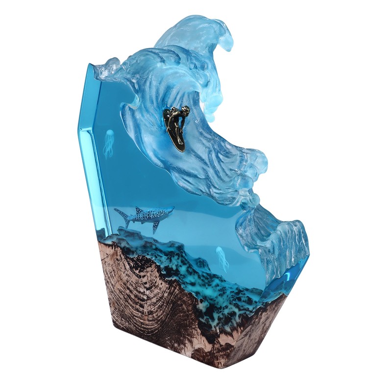 Desktop Sea Wave Decoration Delicate Resin Lamp Night Light for