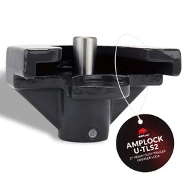 AMPLock U-TLS2 Heavy Duty Trailer Coupler Lock, 2'' RV & Boat Trailer, Anti-Theft Coupler with Flat Lip Design, Push-and-Lock System, 2-Inch Ball Hitch Locks, Trailer Hitch Locks with Keys