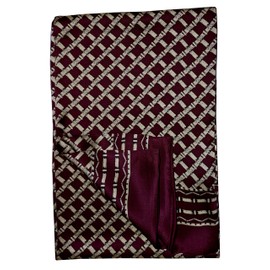 Ellettee, 63" x 11" Man's 100 Pure silk scarf wrap Accessory gift (BlackRed Diamond)