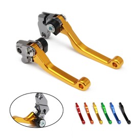 YSMOTO Dirt Bike Levers Unbreakable Billet Pivot Foldable Clutch Brake Lever for RM85 05-17 RM125 RM250 04-08 Motorcycle Motorcross Gold