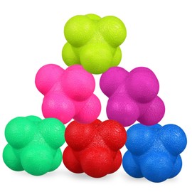 WOONEKY 6 Pcs Hexagonal Reaction Balls Agility Training Fitness Balls for Sports Exercise Reaction Safe Materials Fun for Basketball Soccer Volleyball