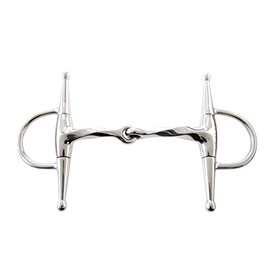 JP Korsteel Stainless Steel Jointed Slow Twist Full Cheek Snaffle Bit, 5"
