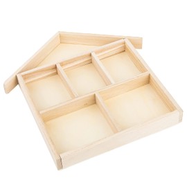 Wooden Tray with 6 Sections – 3 Pack House Tray Chip and Dip Platter – Divided Serving Tray for Appetizers & Snacks – Veggie Platter - Food Trays for Party Buffet Montessori Wooden Trays - 9"x1"