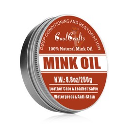 CoolCrafts Mink Oil for Leather Boots 8.8 OZ Boot Oil Leather Conditioner Cleaner for Shoes, Couch, Jacket