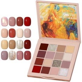 Littryee esmaltes uñas en Gel, 16 Colores Neutral NuGel sólido Esmalte en Gel Glitter Pudding Gel, 2022 New Crme Manicure Palette Soak Off Art Kit