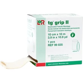 Lohmann & Rauscher tg grip II Elasticated Tubular Compression Bandage, Seamless Tube Stockinette Wrap for Retention, Lymphedema, & Swelling, Natural, Size F