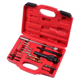 Boxonly 16PCS Glow Plug Removal Tool Kit – Ratchet T-Bar, Drill Adapter, M8/M10 Tap & Extractor – for Removing Damaged 8mm 10mm Diesel Glow Plugs