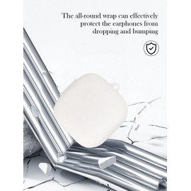 Case for SHOKZ OpenFit Open-Ear Headphones T910,Soft Protective,BOVUGAC Silicone Case Cover with Keychain & Cleaning Kit & Lanyard for SHOKZ OpenFit Earbuds-White