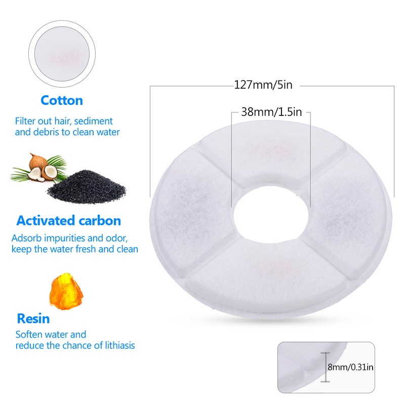 Cat Water Fountain Filters Replacement Filters for Flower Fountain Cat
