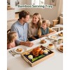 Serving Tray with Handles, LYNG Bamboo Bed Tray with Removable