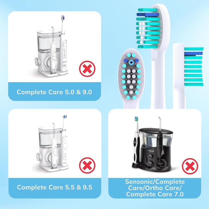 SEPORUD 6-Pack Replacement Toothbrush Heads for Waterpik Sonic Fusion 2.0