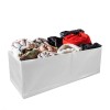 FixtureDisplays 2-Cell Compartment Organier Bin White Cloth Storage Box Basket