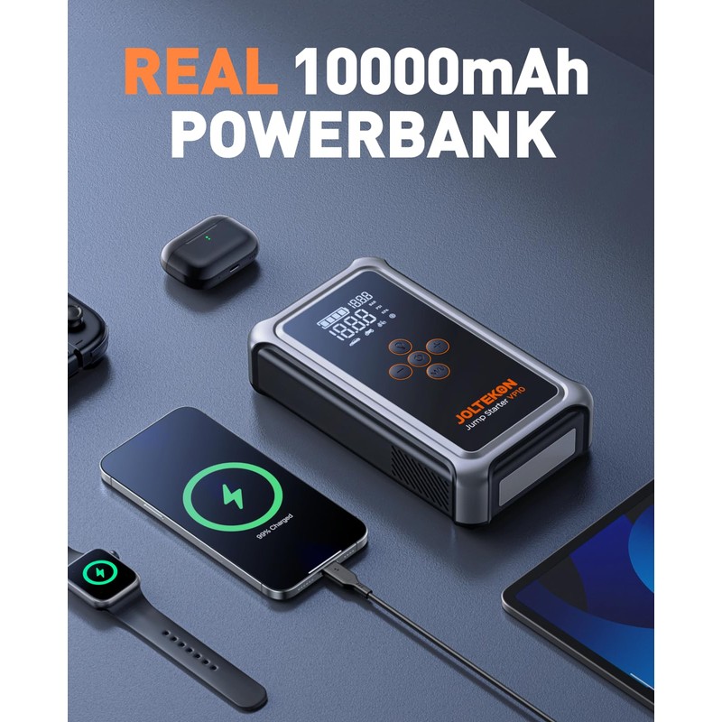 Joltekon Jump Starter with Air Compressor, 5000A Portable Car Battery