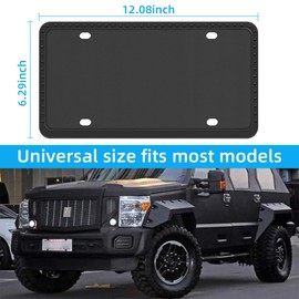 Kewucn Silicone License Plate Frames Covers, 2 Pack License Plate Bracket Holders with Bolts Washer Caps, Universal US Exterior Car Accessories, Rust-Proof, Rattle-Proof, Weather-Proof（Black）