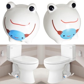 BAOLSLS Toilet Bolt Covers, Decorative Toilet Bolt Caps, Ceramic Cute Toilet Screw Cover Caps for Bathroom Decor Easy Installation 2 Pack Frog