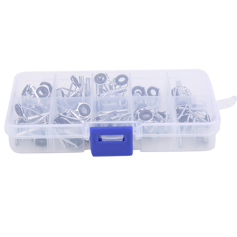 54 pcs Stainless Steel Fishing Rod Guides Tip Rings with