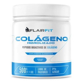 Flairfit Pptidos Bioactivos De Colgeno Hidrolizado Bovino De Alta Pureza, Protena, Aminoacidos, Sabor Natural, En Polvo 500g                          