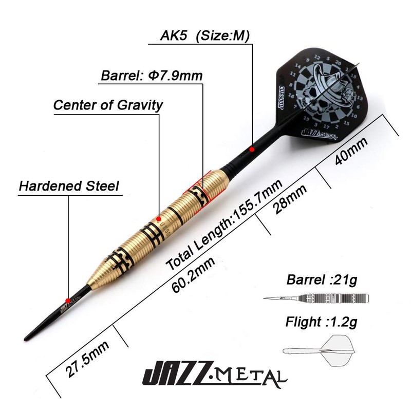 CUESOUL JAZZ-METAL Series 0.8 oz (21 g) Steel Tip Dart