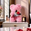 Rose Teddy Bear for Romantic Gifts – Artificial Rose Bouquet