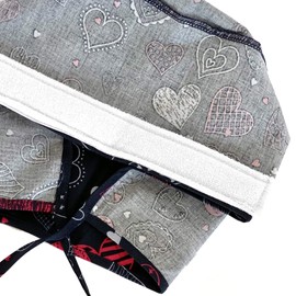 B-well Surgical Hood Fabric Surgical Caps Fabric Nurse Accessories for Doctors, Nurses, Dentists, Pharmacists, Vets, Medical Personnel, Red Heart