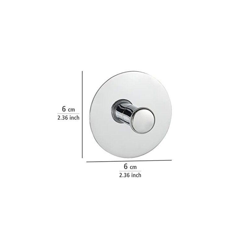 WENKO Turbo-Loc® crochet mural - fixer sans percer, Acier, 6