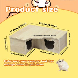 Hamster Hide, Hamster House, Multi Functional And Comfortable Multi Chamber Hamster Hide, Suitable For Various Small Rodents Such As Hamsters, Sandrats, Squirrels