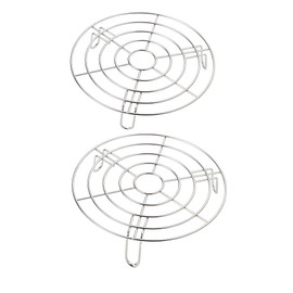 Turbokey Cooking Rack Set of 2 Cross Wire Cooling Racks with Legs Dia 7.9" Steaming Cooling and Baking Barbecue Rack Fit for Air Fryer Instant Pot Pressure Cooker Canning (Height 1.8"&2.8",7.9"/20cm)