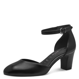 Tamaris Women's Strappy Pumps, Women's Heel Shoes, Touchit Footbed, Black leather