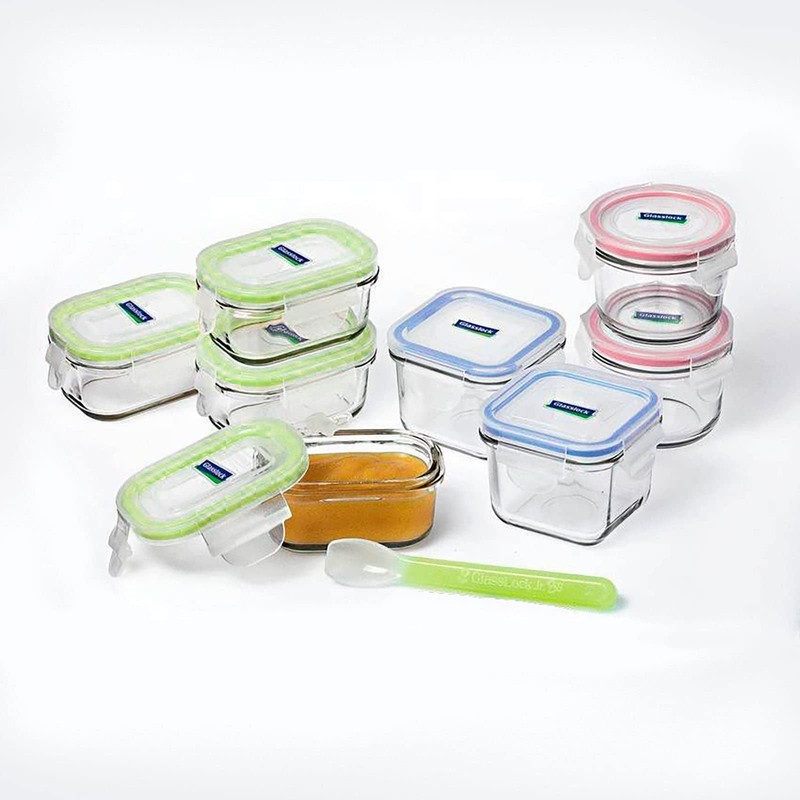 Glasslock MCCB016 Baby Food Round Container, 3-Piece Set, Clear, GL-545