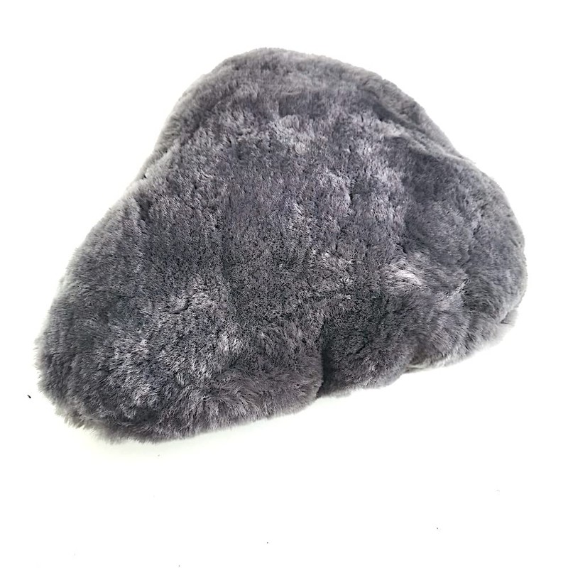 DUMI Sheepskin Bicycle Saddle Cover - Soft Grey Lambskin Bicycle