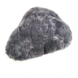 DUMI Sheepskin Bicycle Saddle Cover - Soft Grey Lambskin Bicycle Seat Cushion - Protects and Extends the Life of Your Bike Seat