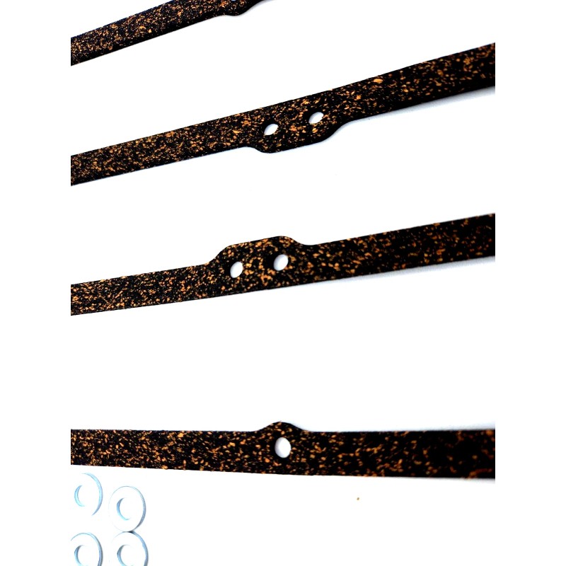 Unbranded SB Chevy Cork Valve Cover Gaskets With Chrome Bolts